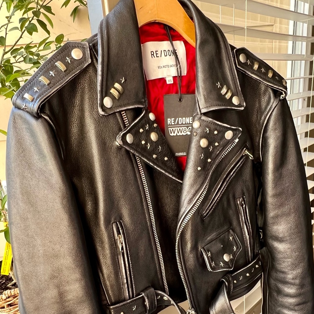 RE/DONE 80s Moto Jacket. 100% Pelle Leather. Size XS. Made in Italy. Never worn.